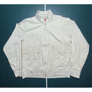 Vintage Izod  Men's Size Large Beige Harrington Bomber Jacket‎